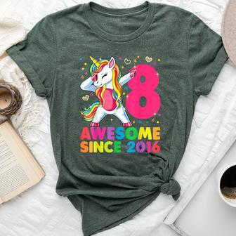 8 Years Old Unicorn Dabbing 8Th Birthday Girl Unicorn Party Bella Canvas T-shirt - Monsterry CA