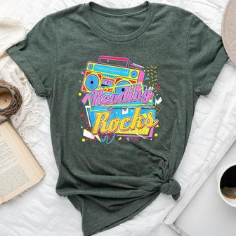 80’S Reading Teacher Reading Book Lover Reading Rocks Bella Canvas T-shirt - Seseable