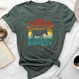 80S Retro Vintage Style I Love My Donkey Bella Canvas T-shirt - Monsterry