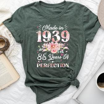 85 Year Old Made In 1939 Floral 85Th Birthday Women Bella Canvas T-shirt - Monsterry AU