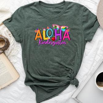 Aloha Kindergarten Summer Beach Vacation Teacher School Bella Canvas T-shirt - Monsterry UK