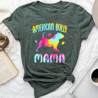 American Bully Mama Colorful Bully Dog Mom Dog Owner Bella Canvas T-shirt - Thegiftio