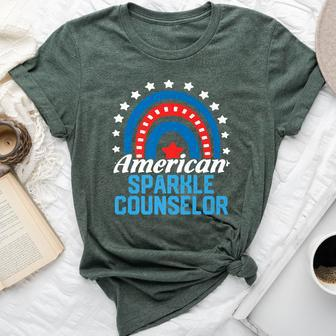 American Sparkle Counselor Rainbow Usa Flag 4Th Of July Bella Canvas T-shirt - Monsterry DE