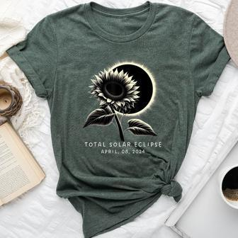 American Totality Solar Eclipse Sunflower April 8 2024 Bella Canvas T-shirt - Monsterry DE