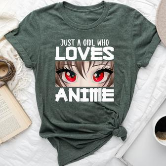 Anime For Girls Just A Girl Who Loves Anime Bella Canvas T-shirt - Seseable