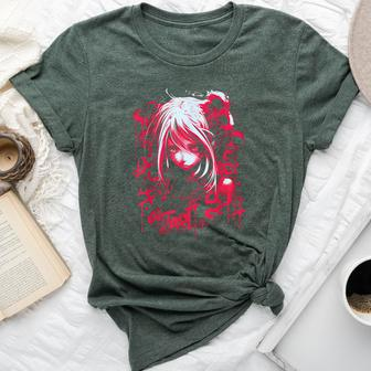 Anime Goth Girl Japanese Aesthetic Grunge Horror Bella Canvas T-shirt - Seseable