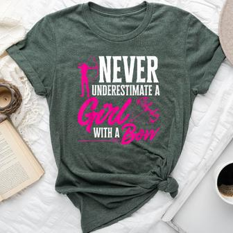 Archery Bow Arrows Never Underestimate A Girl With A Bow Bella Canvas T-shirt | Mazezy