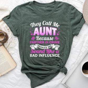 Aunt Bad Influence Rocking The Aunt Life Aunt Team Bella Canvas T-shirt - Monsterry