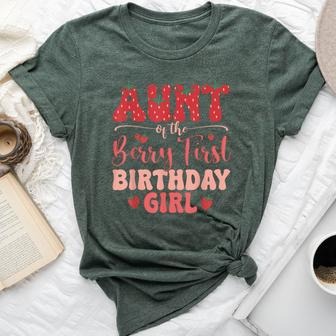 Aunt Of The Berry First Birthday Girl Strawberry Family Bella Canvas T-shirt - Seseable