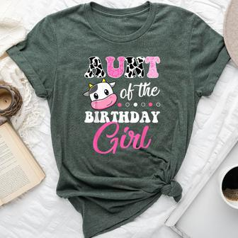 Aunt Of The Birthday Girl Family Matching Farm Cow Bella Canvas T-shirt - Monsterry