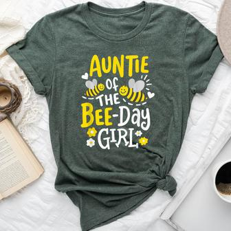 Auntie Of The Bee-Day Girl Birthday Party Matching Family Bella Canvas T-shirt - Seseable
