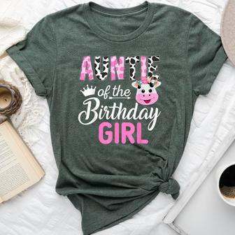 Auntie Of The Birthday Girl Farm Cow 1 St Birthday Girl Bella Canvas T-shirt - Seseable