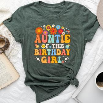 Auntie Of The Birthday Girl Groovy Themed Family Matching Bella Canvas T-shirt - Monsterry AU