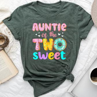 Auntie Of The Two Sweet Donut Birthday Family Theme Girl Bella Canvas T-shirt - Thegiftio UK