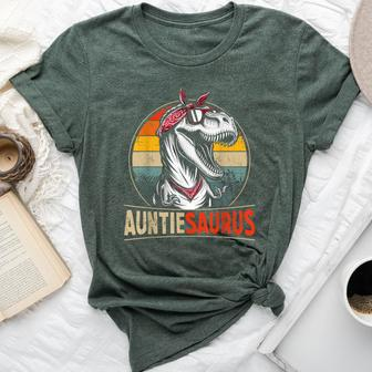 Auntiesaurus Dinosaur For Aunt Or Auntie Matching Family Bella Canvas T-shirt - Seseable