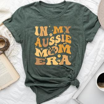In My Aussie Mom Era Groovy Australian Shepherd Dog Owner Bella Canvas T-shirt - Monsterry