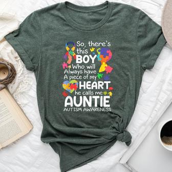 Autism Aunt There's This Boy He Calls Me Auntie Autism Bella Canvas T-shirt - Monsterry UK