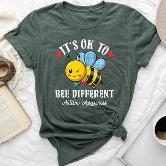 Autism Awareness Bee It's Ok To Be Different Autistic Bees Bella Canvas T-shirt - Seseable