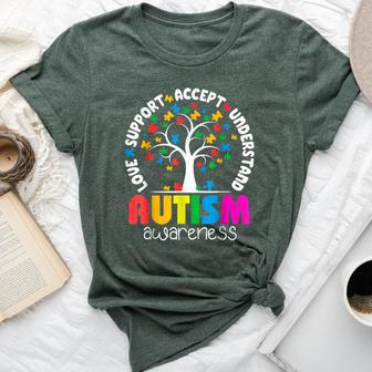 Autism Awareness Teacher Teach Hope Love Inspire Women Bella Canvas T-shirt | Mazezy