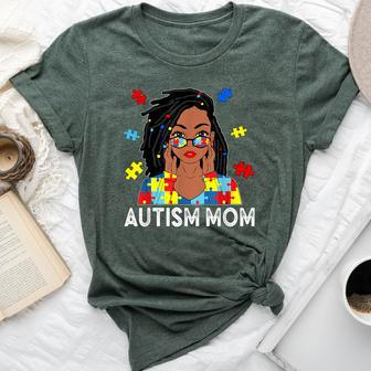 Autism Mom African American Loc'd Autism Awareness Bella Canvas T-shirt | Mazezy