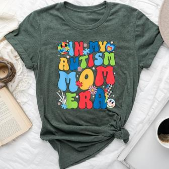 In My Autism Mom Era Autism Awareness Support Puzzle Groovy Bella Canvas T-shirt - Monsterry
