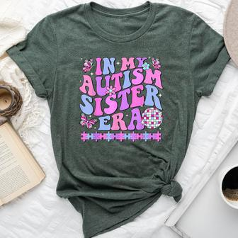 In My Autism Sister Era Retro Disco Family Autism Awareness Bella Canvas T-shirt - Monsterry