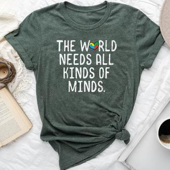 Autism World Needs All Kinds Of Mind Awareness Kid Bella Canvas T-shirt - Monsterry AU