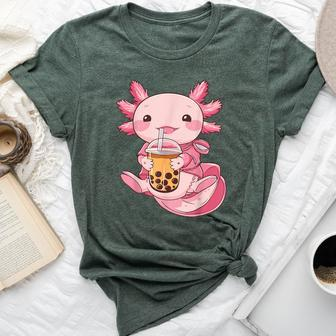 Axolotl Boba Tea Kawaii Cute Anime Lover Boy Kid Girls Bella Canvas T-shirt - Thegiftio UK