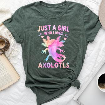 Axolotl Just A Girl Who Loves Axolotls Bella Canvas T-shirt - Seseable