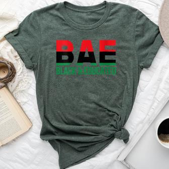 Bae Black & Educated Afro Pride Pan African Flag Melanin Bella Canvas T-shirt - Monsterry AU