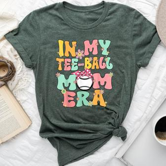 In My Ball Mom Era Retro Groovy Tball Mom Tball Mama Cute Bella Canvas T-shirt - Seseable