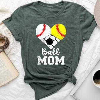 Ball Mom Baseball Softball Soccer Mom Bella Canvas T-shirt - Monsterry DE