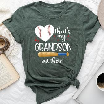 Baseball Grandma Thats My Grandson Out There Women Bella Canvas T-shirt | Mazezy