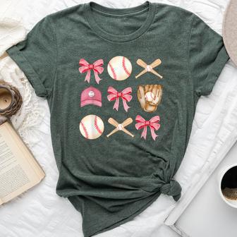 Baseball Mom Coquette Girls Baseball Mama Bella Canvas T-shirt - Seseable