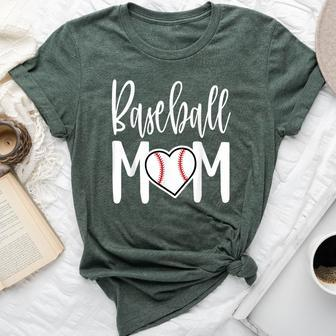 Baseball Mom Heart For Sports Moms Bella Canvas T-shirt - Seseable