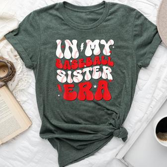 In My Baseball Sister Era Groovy Baseball Sister Bella Canvas T-shirt - Monsterry UK