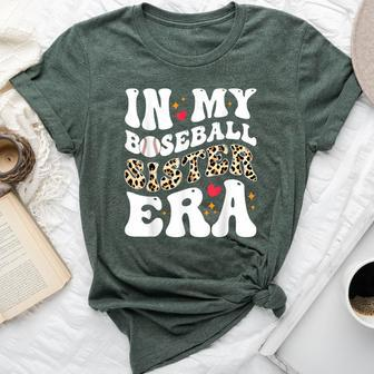 In My Baseball Sister Era Leopard Skin Sister Baseball Cool Bella Canvas T-shirt | Mazezy