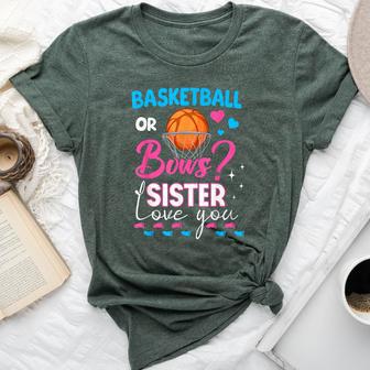 Basketball Or Bows Sister Loves You 2024 Gender Reveal Bella Canvas T-shirt - Monsterry CA