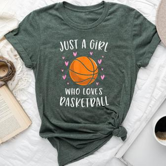 Basketball For Girls Just A Girl Who Loves Basketball Bella Canvas T-shirt - Thegiftio UK