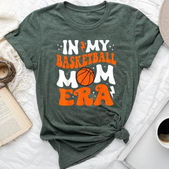 In My Basketball Mom Era Cute Groovy Basketball Bella Canvas T-shirt - Seseable