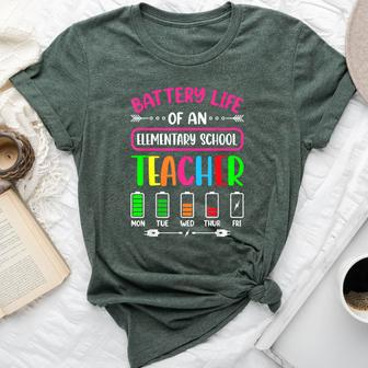 Battery Life Of A Elementary School Teacher School Week Bella Canvas T-shirt - Seseable