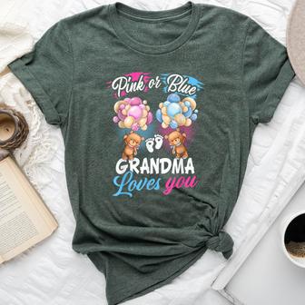 Bears Pink Or Blue Grandma Loves You Gender Reveal Bella Canvas T-shirt - Thegiftio UK
