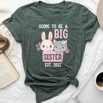 Become Big Sister Cute Bunny 2022 Bella Canvas T-shirt - Monsterry AU