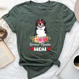 Bernese Mountain Mom Mama Sunglasses Dog Lover Owner Womens Bella Canvas T-shirt - Seseable