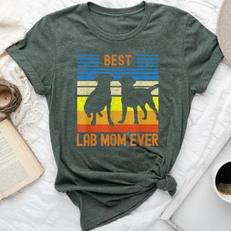 Best Lab Mom Ever Black Yellow Chocolate Matching Parents Bella Canvas T-shirt - Monsterry