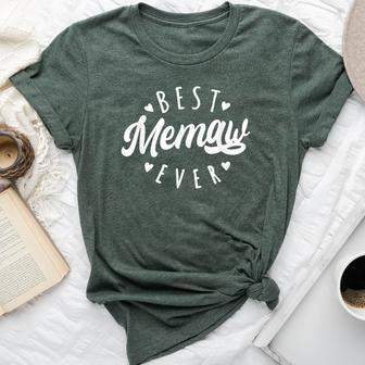 Best Memaw Ever Modern Calligraphy Font Mother's Day Memaw Bella Canvas T-shirt - Seseable