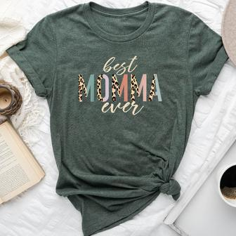 Best Momma Ever Leopard Print Mother's Day Bella Canvas T-shirt - Thegiftio UK