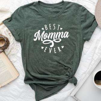 Best Momma Ever Modern Calligraphy Font Mother's Day Momma Bella Canvas T-shirt - Monsterry AU