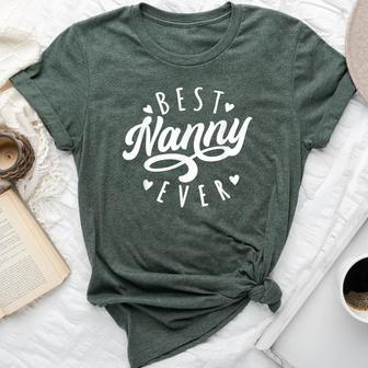 Best Nanny Ever Modern Calligraphy Font Mother's Day Nanny Bella Canvas T-shirt - Monsterry