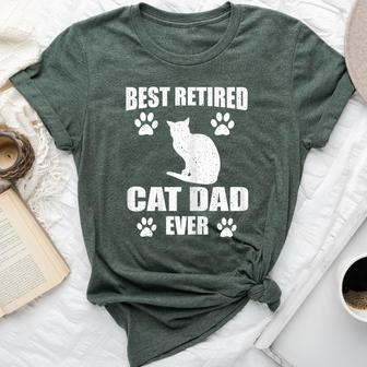 Best Retired Cat Dad Ever Cat Lover Retirement Bella Canvas T-shirt - Monsterry